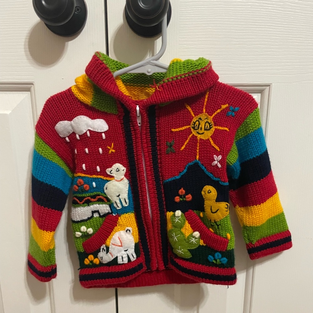 Infant crocheted zipper hoodie